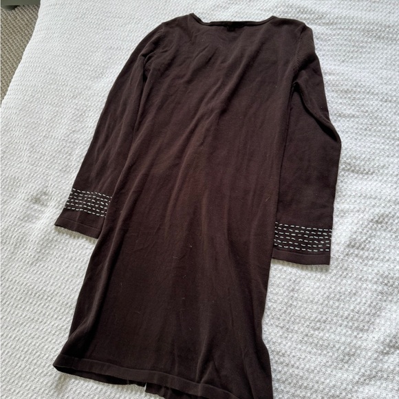 Vintage Brown Floral Embroidered Long line Cardigan xs - Picture 10 of 12